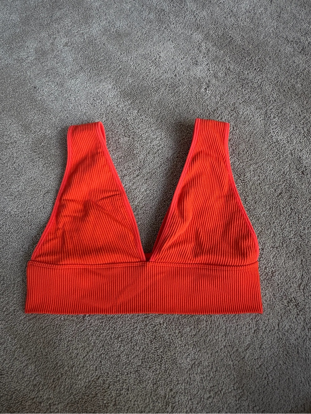 Garage Ribbed V-Neck Bralette - Red - Picture 2 of 4